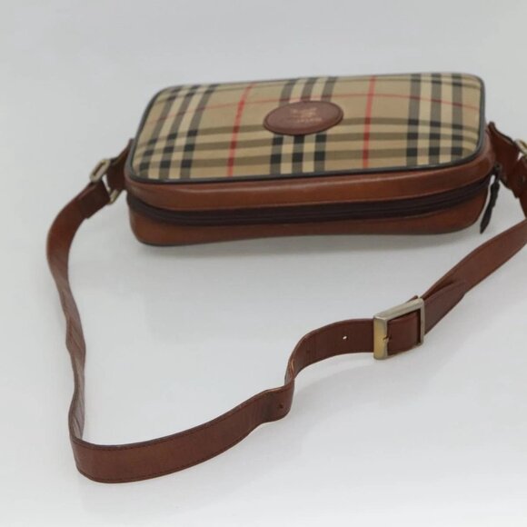 Burberrys Nova Check Shoulder Bag Canvas Beige Auth BA885 - Picture 7 of 16